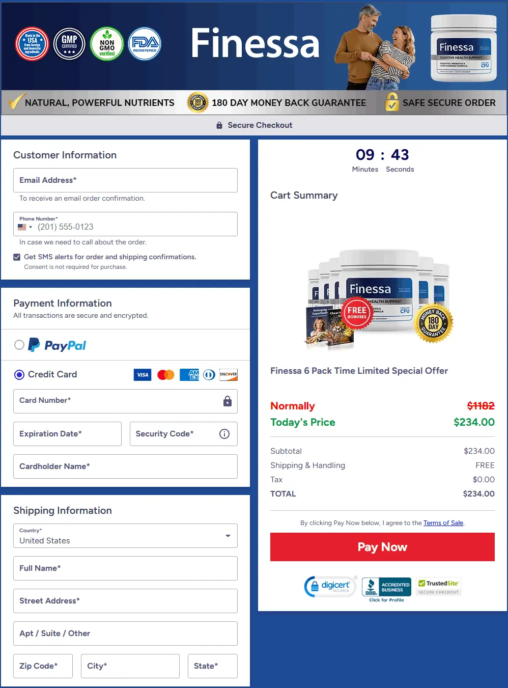 finessa-checkout-page